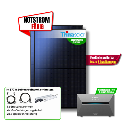 870 Watt Anker Solix Pro 3 Balkonkraftwerk