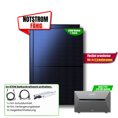 870 W Balkonkraftwerk Anker SOLIX Solarbank 3 Pro