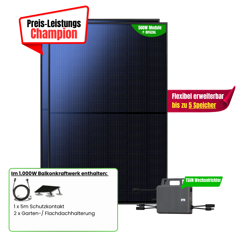 FlexiHome 1000 W Balkonkraftwerk