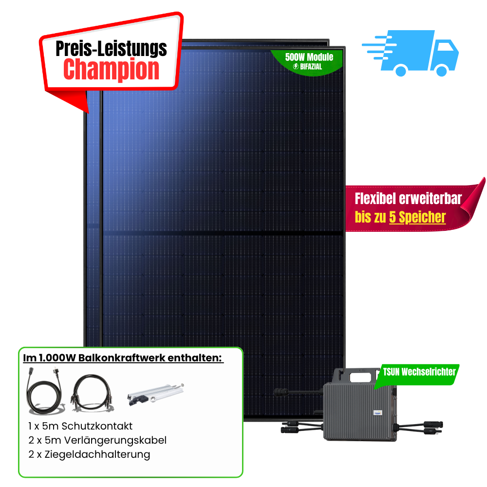 FlexiHome 1000 W Balkonkraftwerk