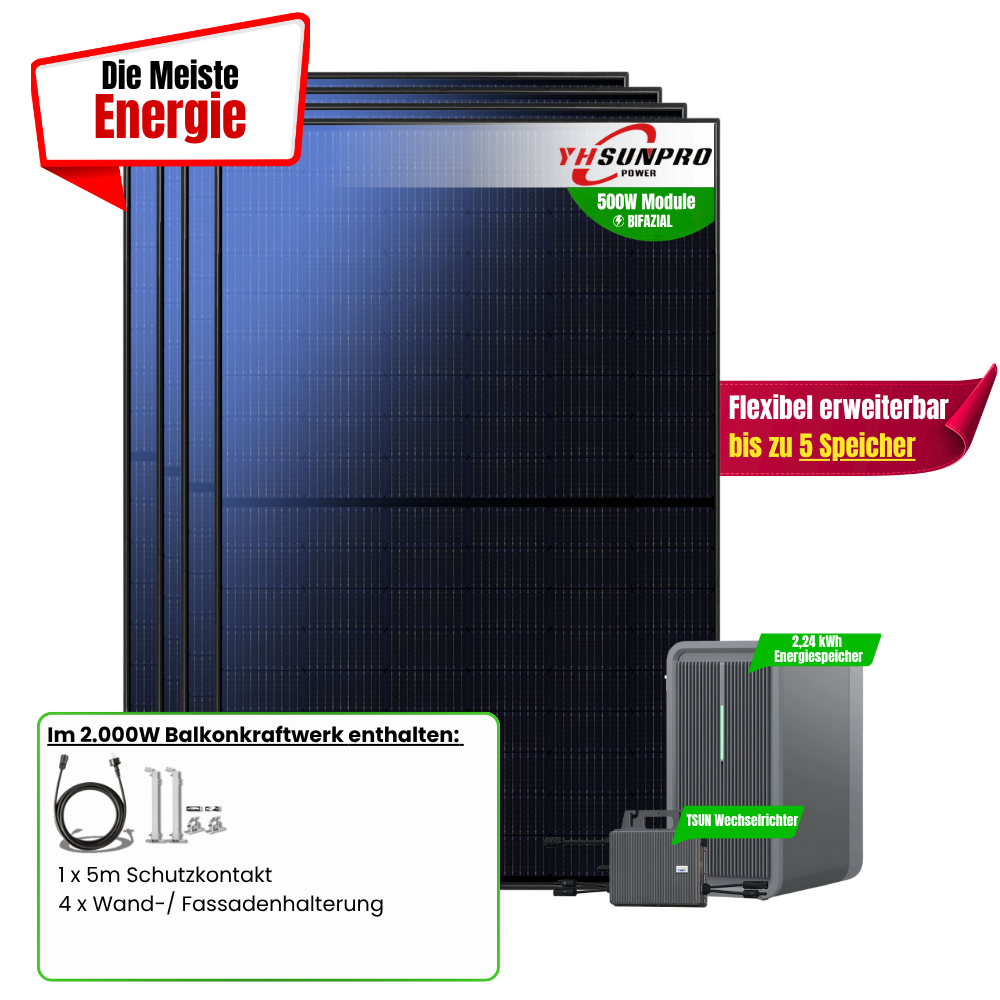 FlexiSolar 2000W +2,24kWh Speicher