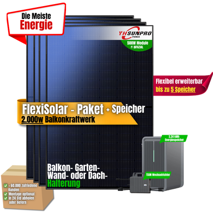 FlexiSolar 2000W +2,24kWh Speicher