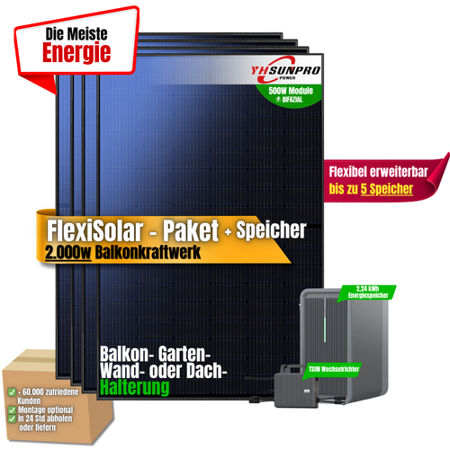 FlexiSolar 2000W +2,24kWh Speicher