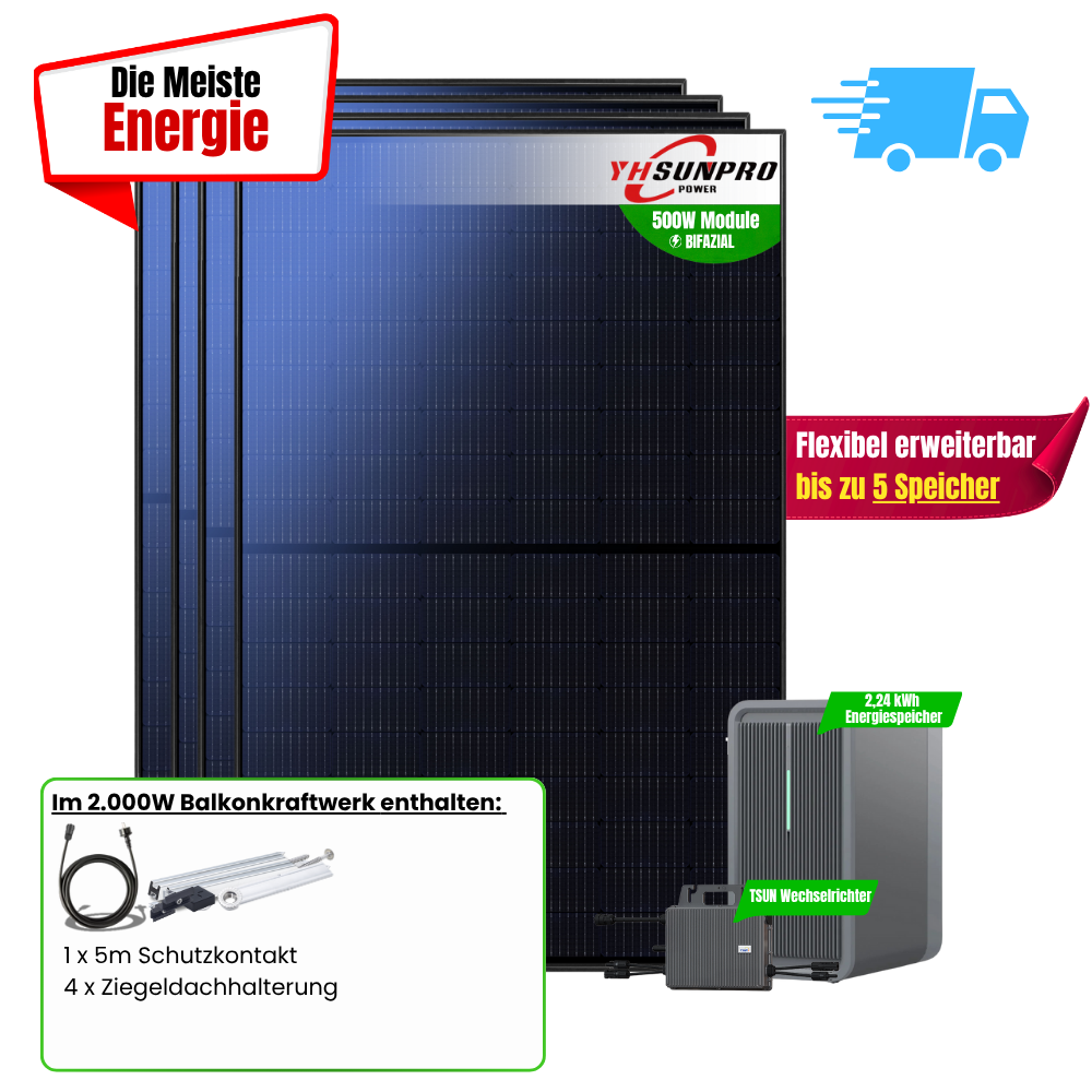 FlexiSolar 2000W +2,24kWh Speicher