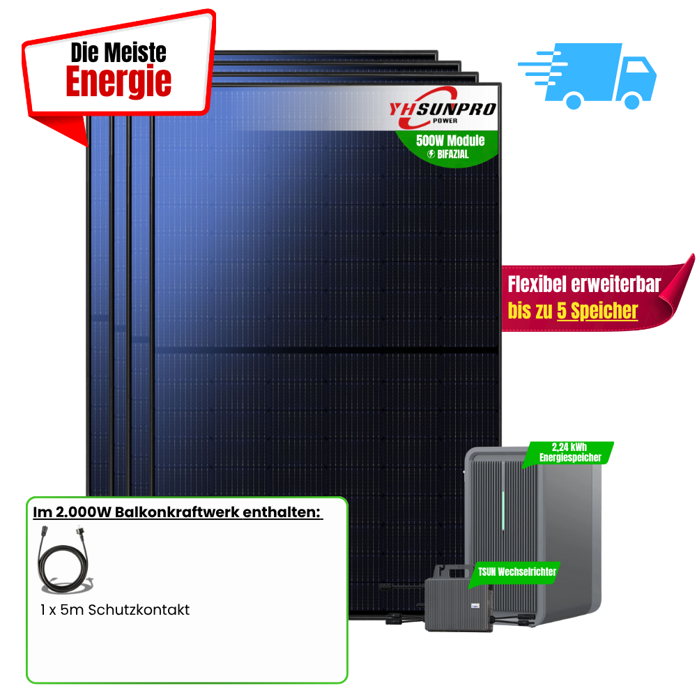 FlexiSolar 2000W +2,24kWh Speicher