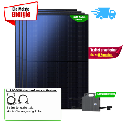 FlexiSolar 2000 W Balkonkraftwerk