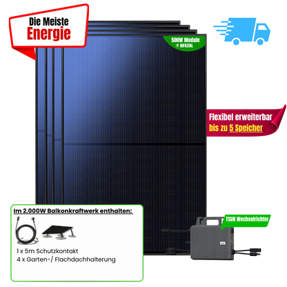 FlexiSolar 2000 W Balkonkraftwerk
