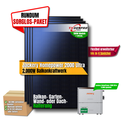2000 Watt Jackery Homepower 2000 Ultra Balkonkraftwerk 4kWh