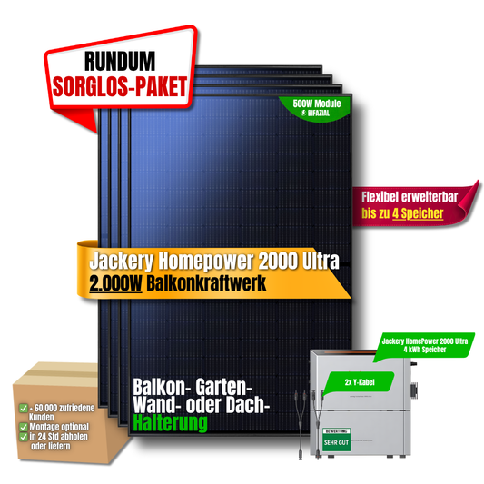 2000 W Balkonkraftwerk Jackery mit 4 kWh Speicher