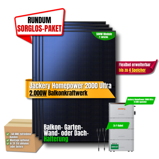 2000 W Balkonkraftwerk Jackery mit 8 kWh Speicher