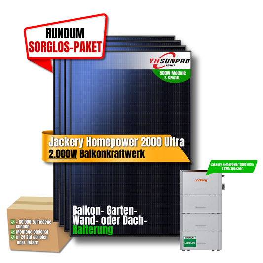 2000W Jackery Homepower 2000 Ultra Balkonkraftwerk 8kWh