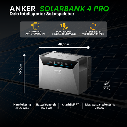 Anker SOLIX Solarbank 4 Pro – 5 kWh Balkonkraftwerk-Speicher (erweiterbar bis 30 kWh)
