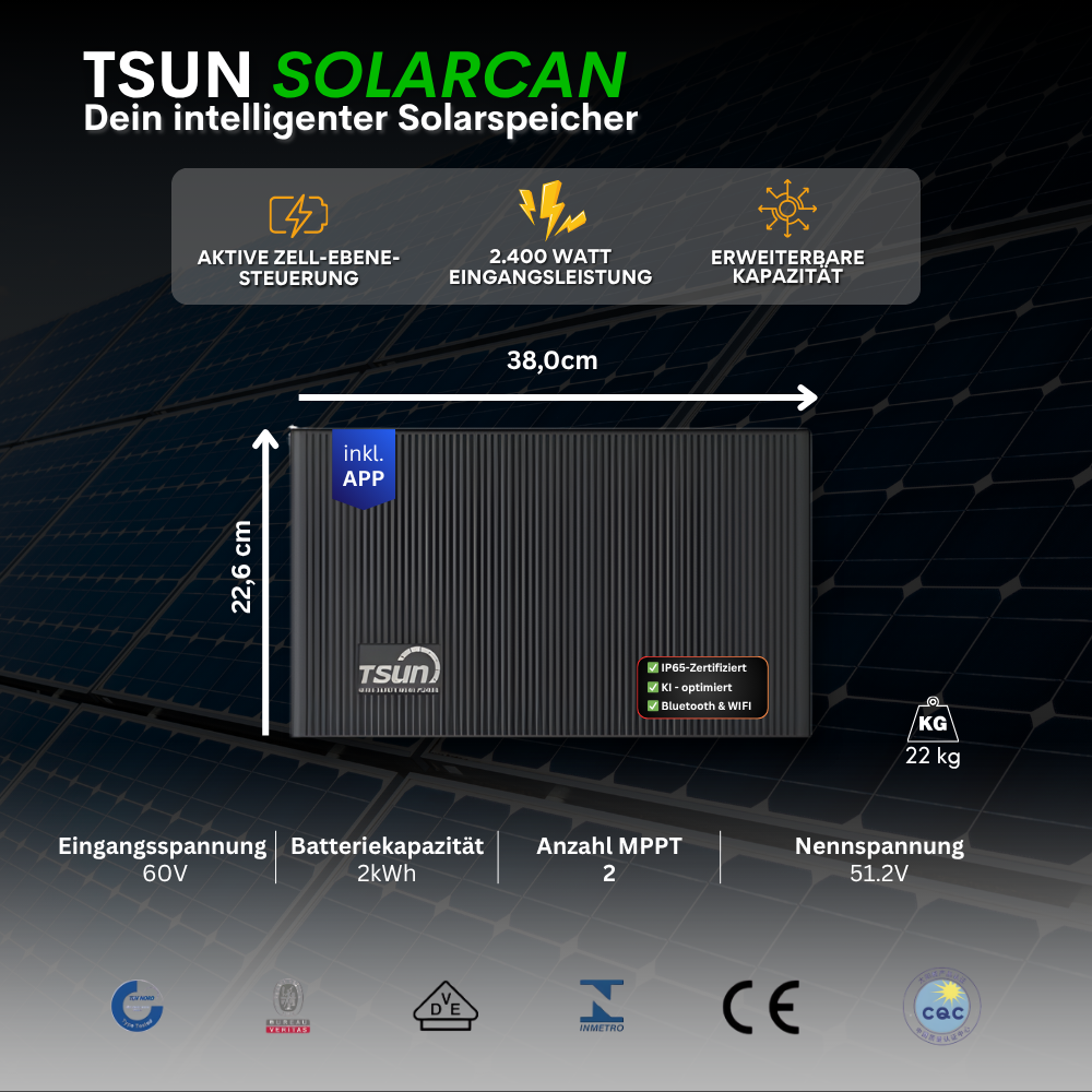 TSUN SolarCan DCU2000 Lite – 2 kWh Speicher kaufen – Flexisolar GmbH