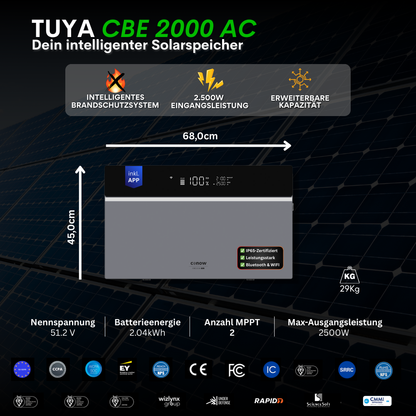 2000 Watt Tuya CBE 2000-AC Balkonkraftwerk