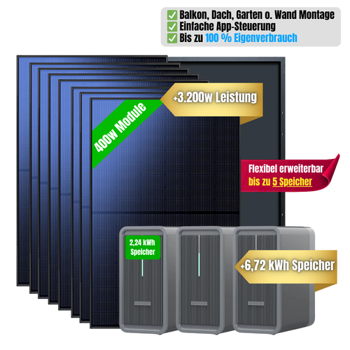+6,72 kWh Speicher +3200w Leistung
