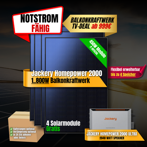 1800W Balkonkraftwerk Jackery HomePower 2000