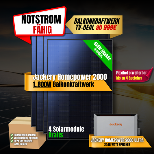 1800W Balkonkraftwerk Jackery HomePower 2000