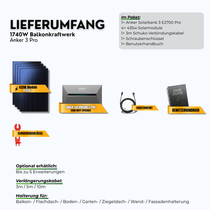 1740W Anker 3 Pro Balkonkraftwerk