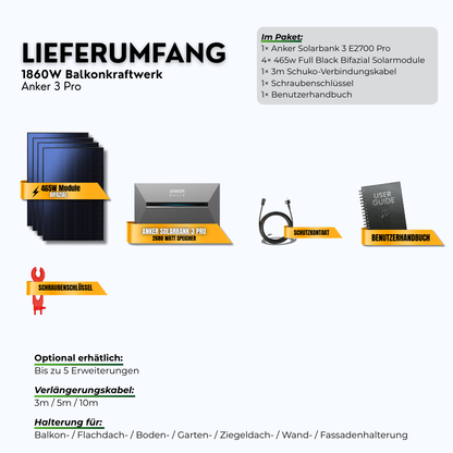 1.860W Anker Solarbank 3 Pro Balkonkraftwerk