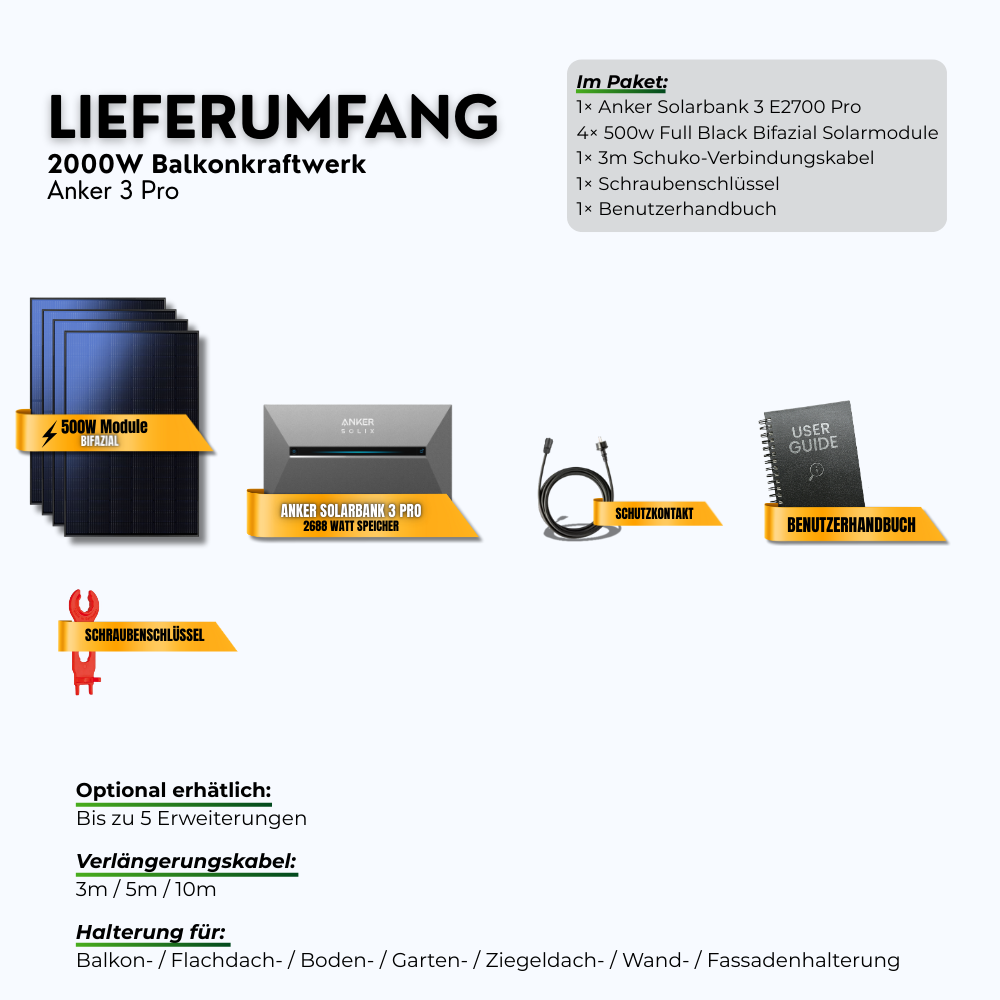 2000W Anker Solarbank 3 Pro Balkonkraftwerk