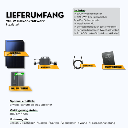 FlexiStart 900W + 2,24kWh Speicher