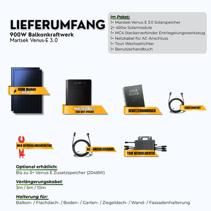 900 Watt Marstek Venus E 3.0 Balkonkraftwerk