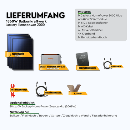 1.860W Jackery HomePower 2000 Balkonkraftwerk
