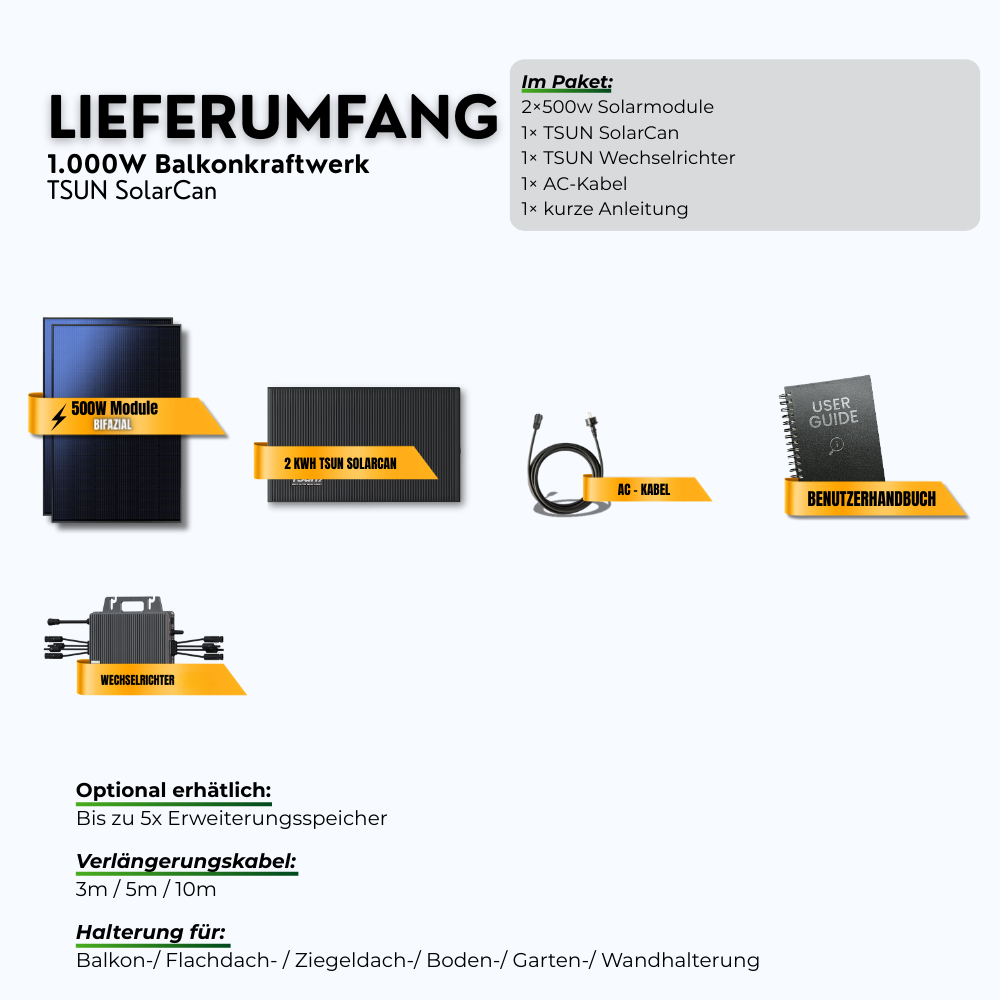 1.000 Watt SolarCan Balkonkraftwerk