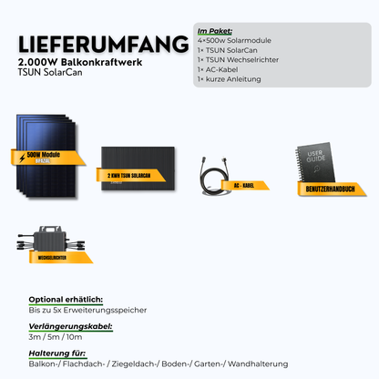 2.000 Watt SolarCan Balkonkraftwerk