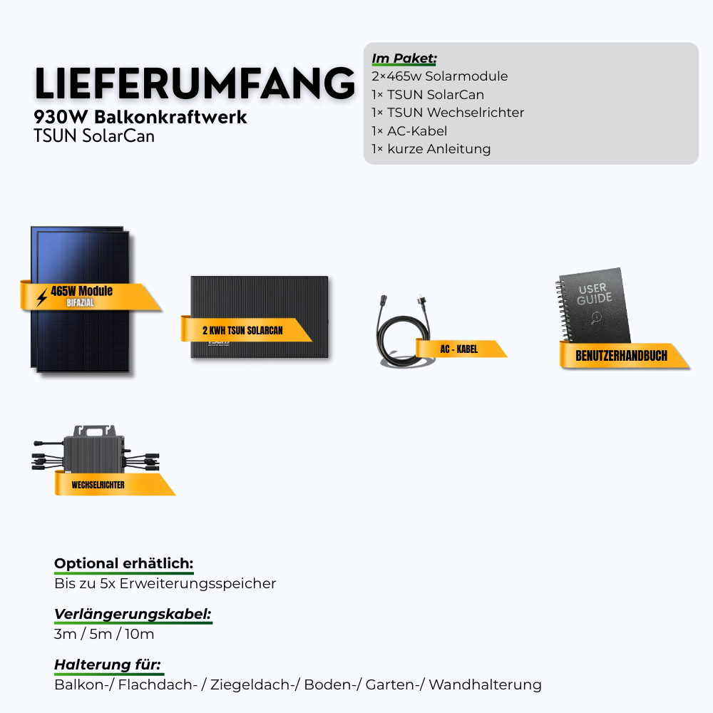 930 Watt SolarCan Balkonkraftwerk