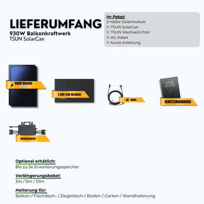 930 Watt SolarCan Balkonkraftwerk