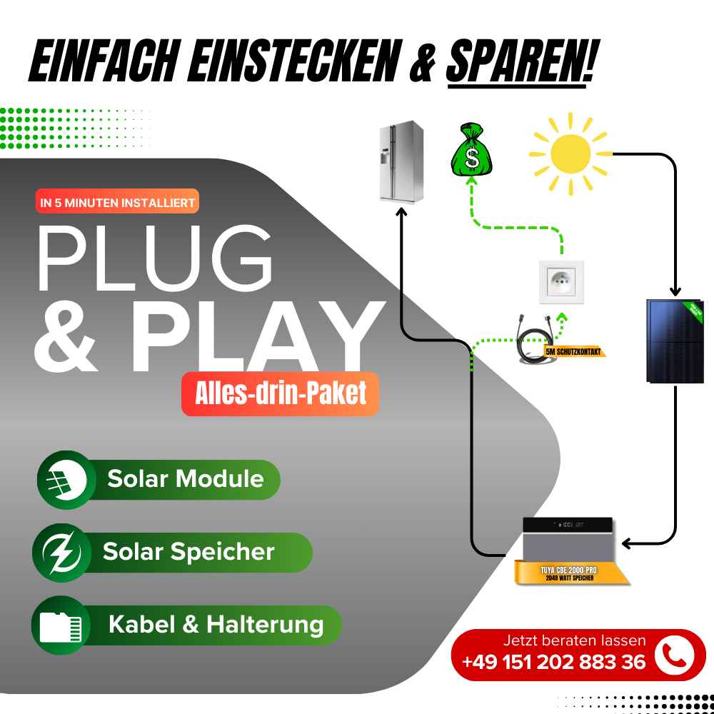 900 Watt Tuya FlexHome Serie CBE 2000 Pro Balkonkraftwerk