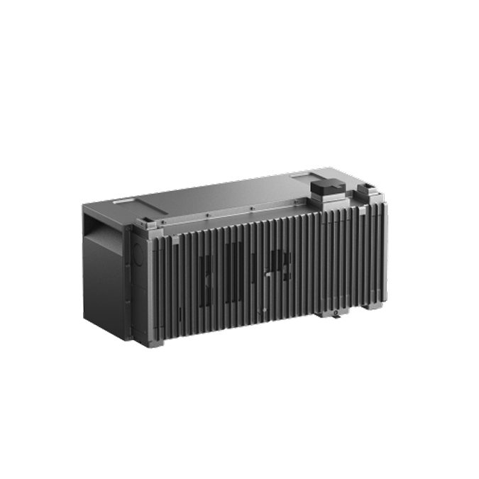 Anker SOLIX BP7000 Erweiterungsakku schräg von hinten mit gerippter Gehäuseseite.