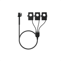 Drei schwarze Klapp-Stromwandler an einem gemeinsamen Kabel mit Stecker für den dreiphasigen Smart Meter Gen 2.