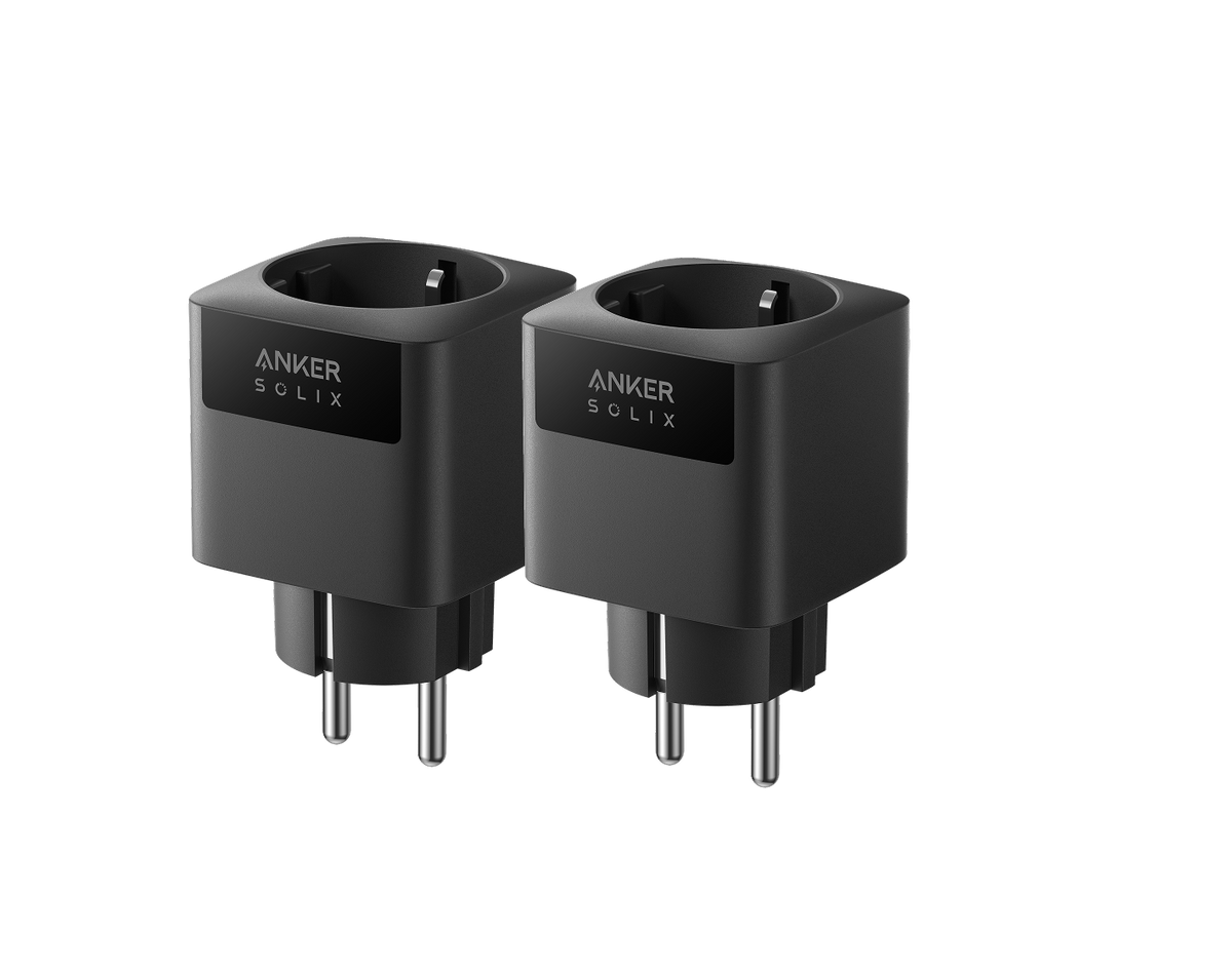 Zwei Anker SOLIX Smart Plug Gen 2 nebeneinander als 2er-Pack.
