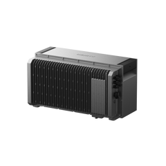 Anker SOLIX Solarbank Max von hinten mit Kühlrippen und PV-Anschlüssen