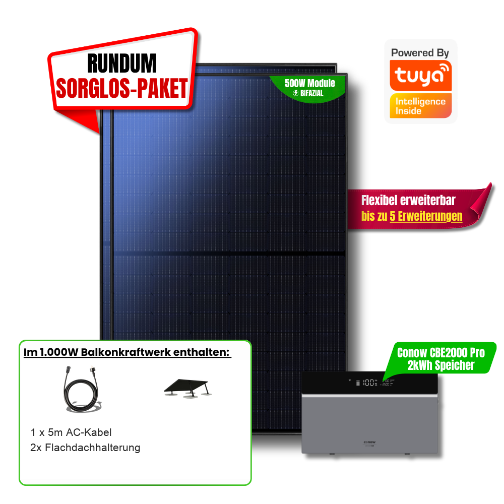 conow-tuya-cbe-2000-pro-flexisolar-1000w-balkonkraftwerk-2kwh-speicher-flachdachhalterung