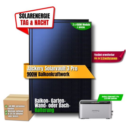 Jackery SolarVault 3 Pro 900 W Balkonkraftwerk (Flexisolar)